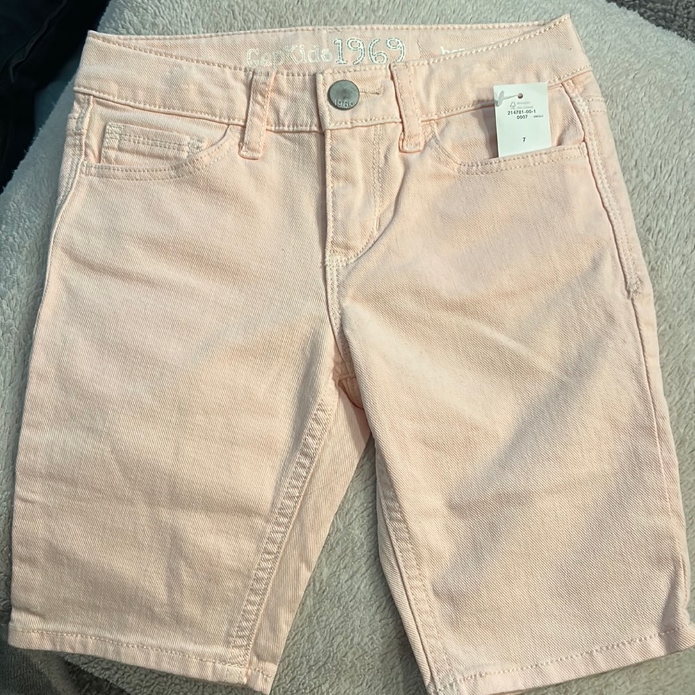Bermuda peach color GAP shorts for girls jean fabric